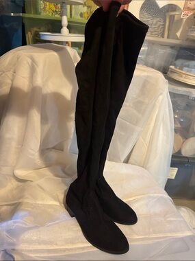 Charles David Black Over-the-Knee Stretch Boots